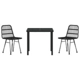 Garden Dining Set 3 pcs Black Powder-Coated Steel 3379198