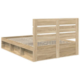 Bed Frame with Headboard Sonoma 160 x 200 cm Solid Pine Wood 3411722