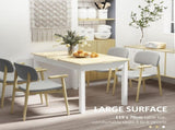 Dining Table for 4 to 6, 120L x 70W x 75Hcm, Modern Kitchen Table with Wood Effect Tabletop, Thick T3398P343531