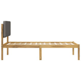 Bed Frame with Upholstered Headboard Whitewash and Light Grey 904354