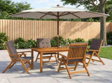 Outdoor Dining Set with Parasol 6 pcs Anthracite 3438548