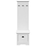Hallway Cabinet with Hooks BODO White 50x40x157 cm 4016872