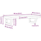 Basin Shelf Wall Mounted Steel and Solid Wood Acacia 3302738