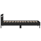 Bed Frame with Headboard Black Oak 80 x 200 cm Engineered Wood 8009023