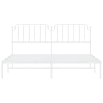 ZNTS Metal Bed Frame with Headboard White 160x200 cm 373939