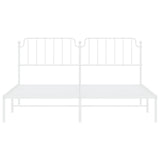 ZNTS Metal Bed Frame with Headboard White 160x200 cm 373939