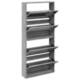 Shoe Cabinet with Mirror 4-Layer Grey Sonoma 63x17x134 cm 3228278