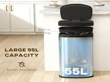 55L Sensor Bin with Soft-Close Lid, Automatic Touchless Motion Sensor Kitchen Bin with Fingerprint T3398P424968