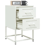 ZNTS Bedside Cabinets 2 pcs White 36x39x60.5 cm Steel 846469