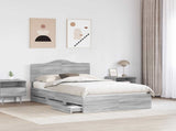 Bed Frame with Drawer Grey Sonoma 120 x 190 cm Engineer Wood 3413441