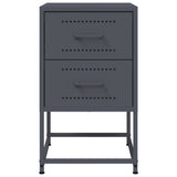 ZNTS Bedside Cabinets 2 pcs Anthracite 36x39x60.5 cm Steel 846463