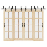Sliding Door Hardware Kit 305 cm Steel Black 3295745