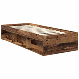 Bed Frame with Headboard Old Wood 75 x 190 cm Solid Pine Wood 3409424