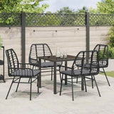 Garden Dining Set 5 pcs Black Poly Rattan 3380856
