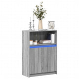 Sideboard with LED Grey Sonoma 72x34x100 cm Engineered Wood 852164