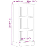 Bookcase White 46 x 29 x 100 cm Solid Pine Wood 42024946