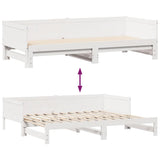 Daybed with Trundle and Drawers without Mattress White 90x190 cm Single 3302218