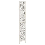 Room Divider 3 Panels White Solid Wood Paulownia 358736