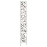 Room Divider 3 Panels White Solid Wood Paulownia 358736