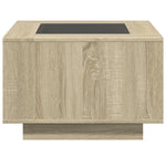 ZNTS Coffee Table with LED Sonoma Oak 60x60x40 cm Engineered Wood 847569