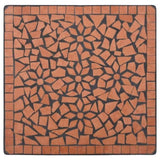 ZNTS 3 Piece Mosaic Bistro Set Ceramic Tile Terracotta 279412