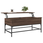 ZNTS Coffee Table Brown Oak 100x50x45 cm Engineered Wood and Metal 845400