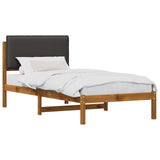 Bed Frame with Upholstered Headboard Natural and Dark Grey 903929