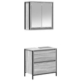 2 Piece Bathroom Furniture Set Grey Sonoma Engineered Wood 3328367