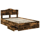 Bed Frame with Drawer Smoked Oak 120 x 200 cm Engineer Wood 3413023