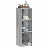 Highboard with Glass Doors Grey Sonoma 35x37x109 cm 836390
