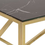 ZNTS Coffee Table Gold Stainless Steel and Tempered Glass 349940