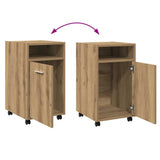 Cabinet with Wheels Artisan Oak 33x38x60 cm Engineered Wood 856563