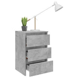 806219 Bed Cabinet Concrete Grey 40x35x62,5 cm Engineered Wood