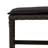 15 Piece Garden Dining Set with Cushions Black Poly Rattan 3211171
