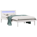 Bed Frame with Headboard White 90 x 200 cm Solid Pine Wood 872795