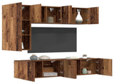 TV Wall Unit Wall-mounted 5 pcs Old Wood Engineered Wood 3402770