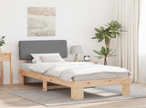 Bed Frame with Upholstered Headboard Light Grey 80 x 200 cm 877379