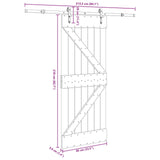 Sliding Door NARVIK Natural and Black 85 x 210 cm 3445246
