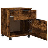Mobile File Cabinet with Wheels Smoked Oak 45x38x54 cm Engineered Wood 817135
