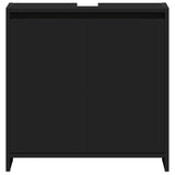 Bathroom Cabinet Black 60x33x61 cm Engineered Wood 802643