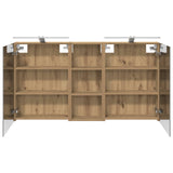 Bathroom Cabinet Set 3 pcs 130 x 14.5 x 70 cm Engineered wood 3403775