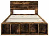 Bed Frame with Shelf Smoked Oak 90 x 190 cm Engineered Wood 3408407