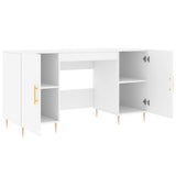 Desk White 140x50x75 cm Engineered Wood 829532