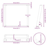 Dining Table Legs U-Shaped 2 pcs Anthracite 90x cm Steel 4012802