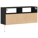TV Wall Cabinet with LED Lights Black 100x31x45 cm 852335