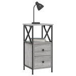 ZNTS Bedside Cabinet Grey Sonoma 34x35.5x70 cm Engineered Wood 825949