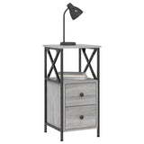 ZNTS Bedside Cabinet Grey Sonoma 34x35.5x70 cm Engineered Wood 825949