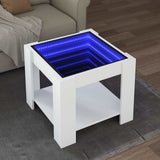 Coffee Table with LED White 53x53x45 cm Engineered Wood 847539
