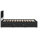 Bed Frame with Drawer Black 90 x 190 cm Engineered Wood 3412228