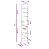 CD Cabinet Old Wood 33 x 23.5 x 175 cm Engineered Wood 8012654